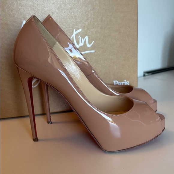Christian Louboutin New prive 120 mm platform pumps Color Tan size 37 - Picture 11 of 15